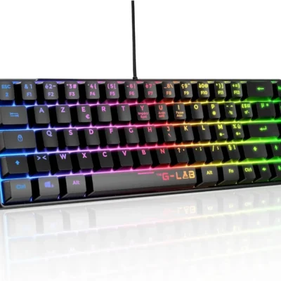 The G-Lab Keyz Hydrogen poolmehaaniline juhtmega RGB mänguriklaviatuur 60%- Must