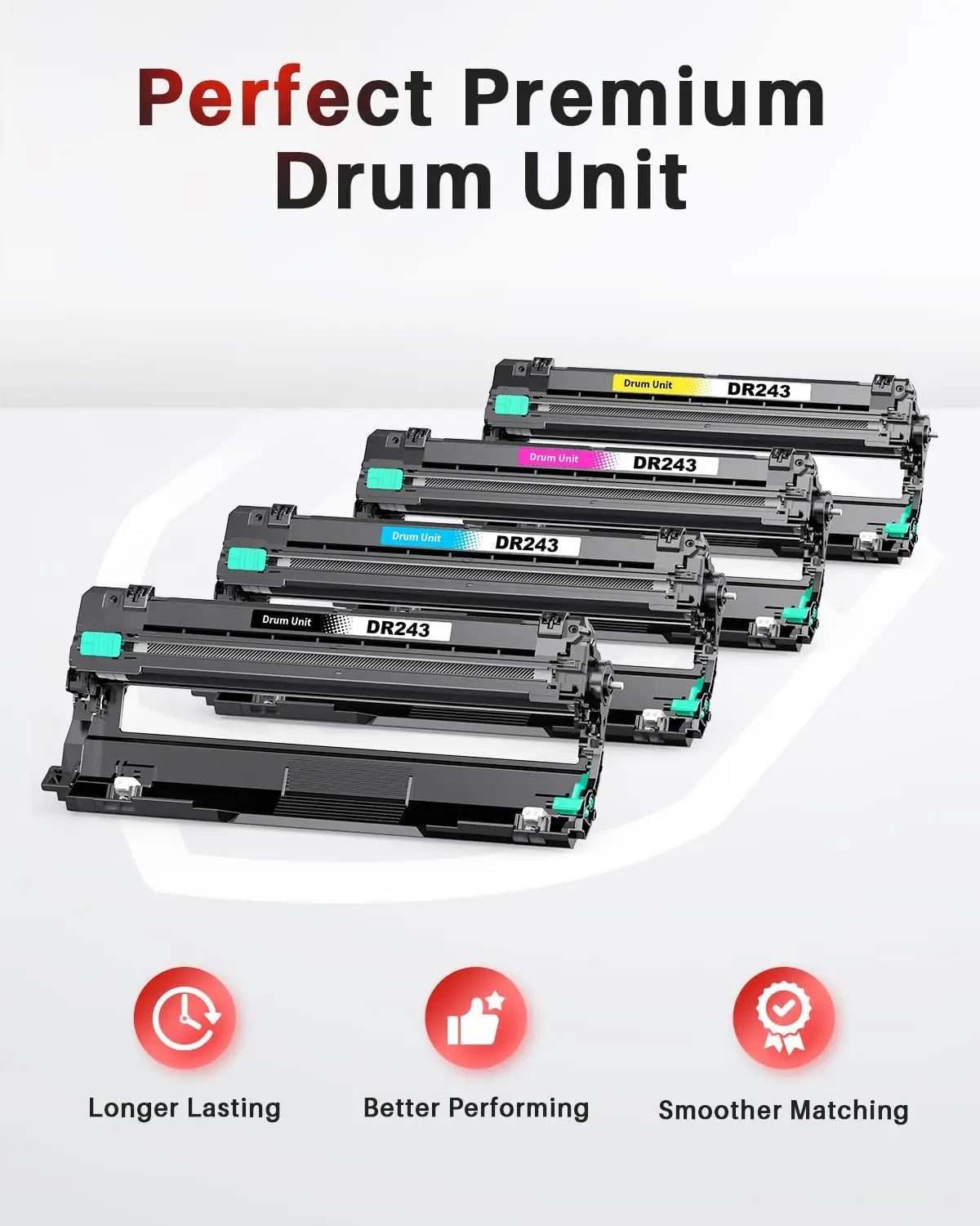 Halloya DR-243CL ühilduv trummelüksuste komplekt (4tk) Brother'i Printeritele - Pilt 5
