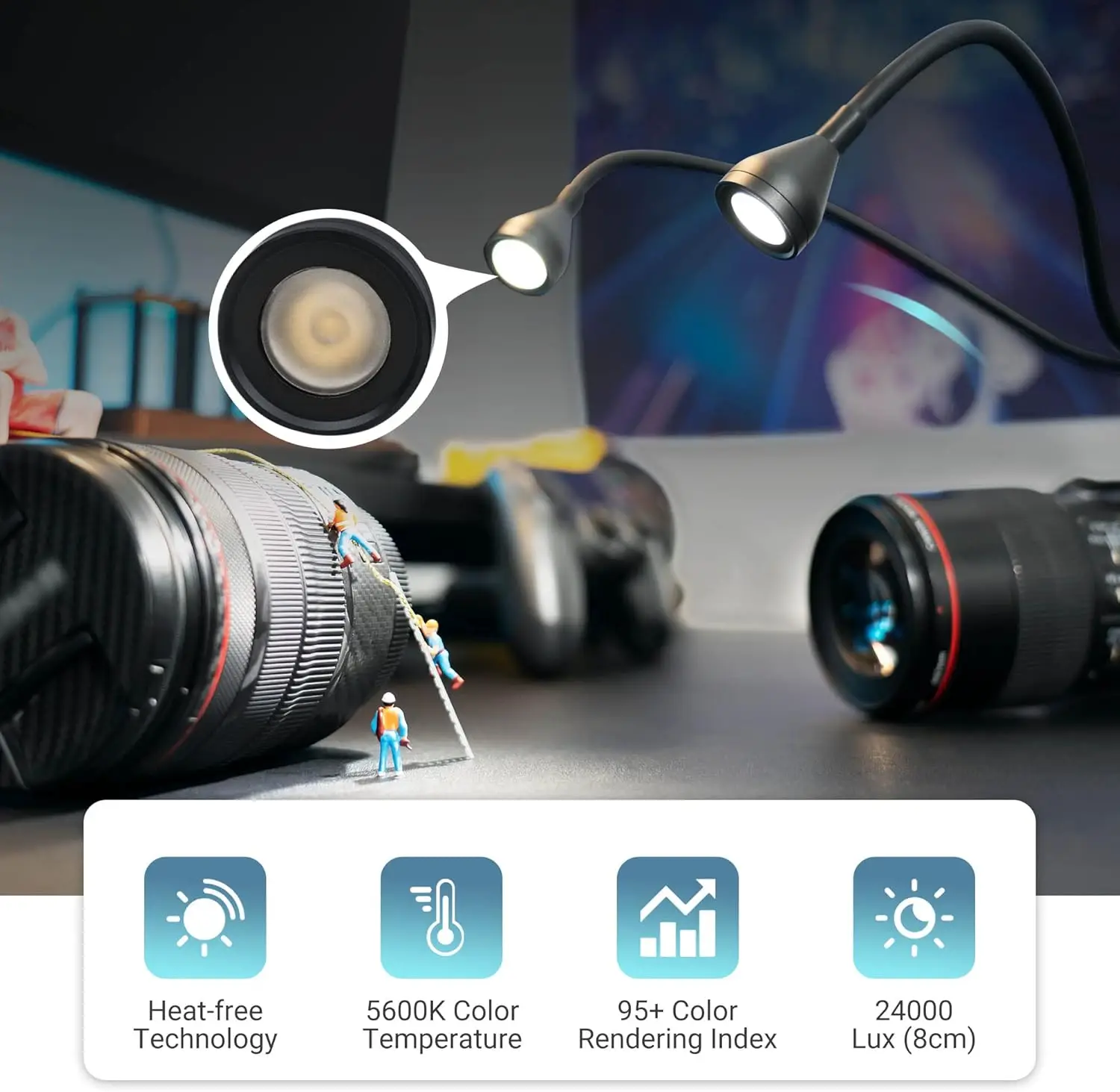 JJC dual LED makro-kaameravalgusti - Pilt 5