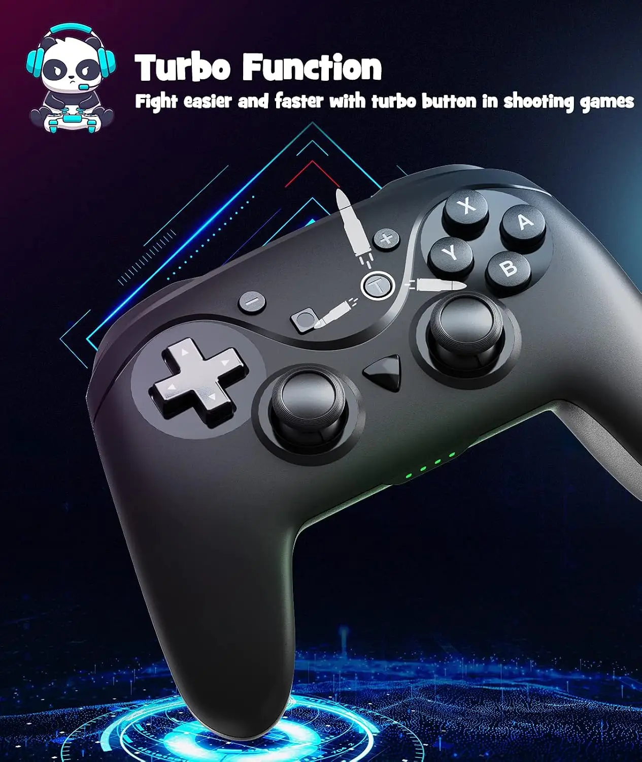 YCCTEAM juhtmevaba mängupult Nintendo Switch- Must - Pilt 4