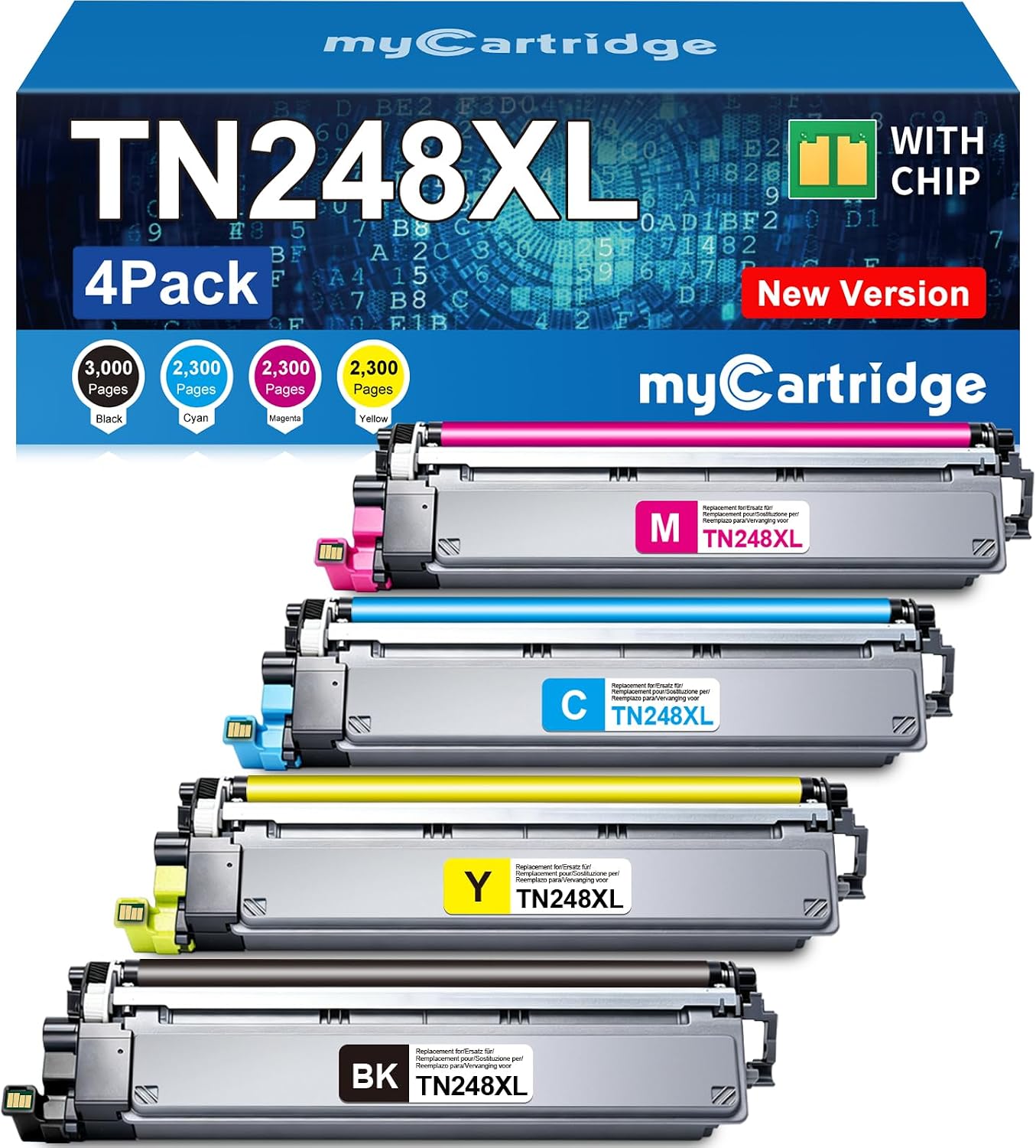 myCartridge TN248XL toonerkassettide komplekt (4 tk) Brother'i printeritele