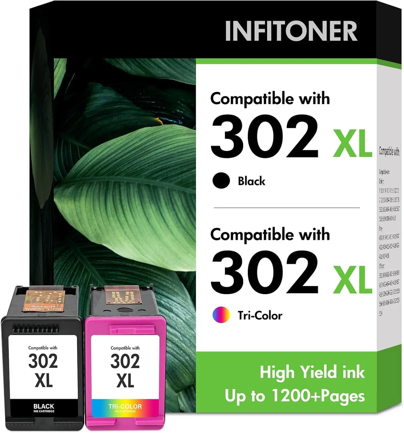 INFITONER 302XL printeri tindikassetid, 2tk (must/värviline)