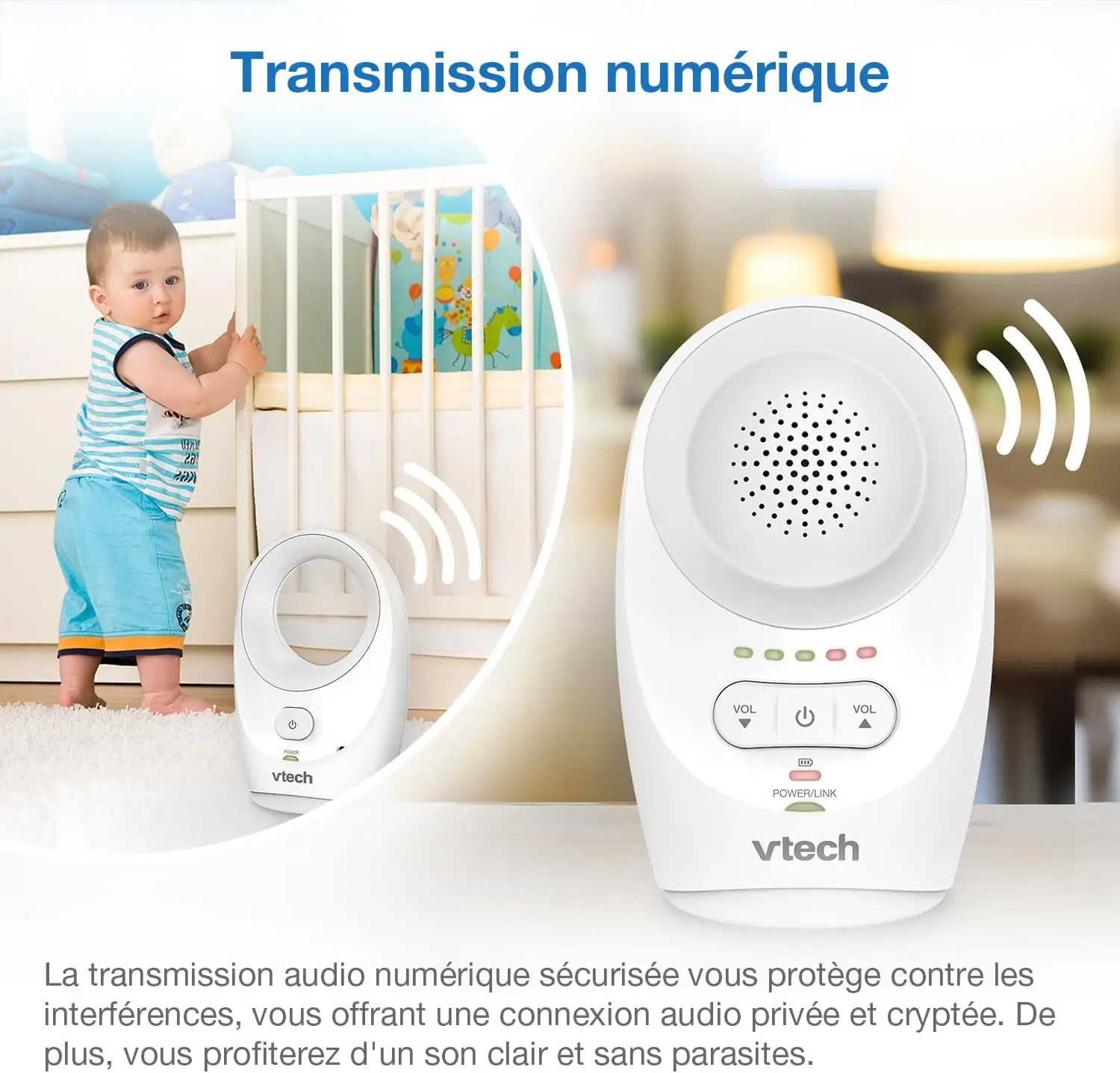 Vtech Kõlariga Beebimonitor BM1120- Valge - Pilt 3