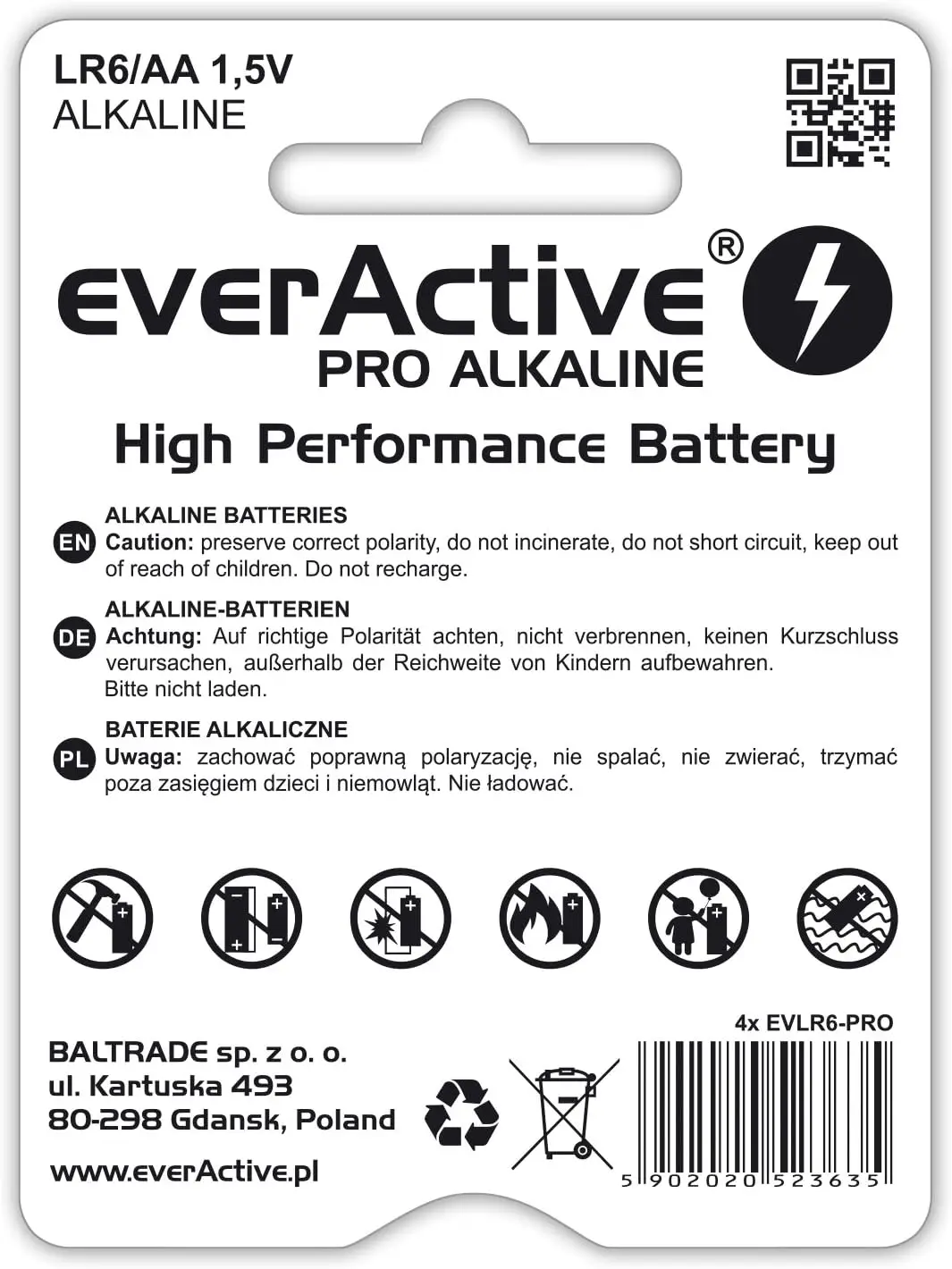 Everactive AA EV64B ühekordsed patareid (4 tk pakis) - Pilt 2