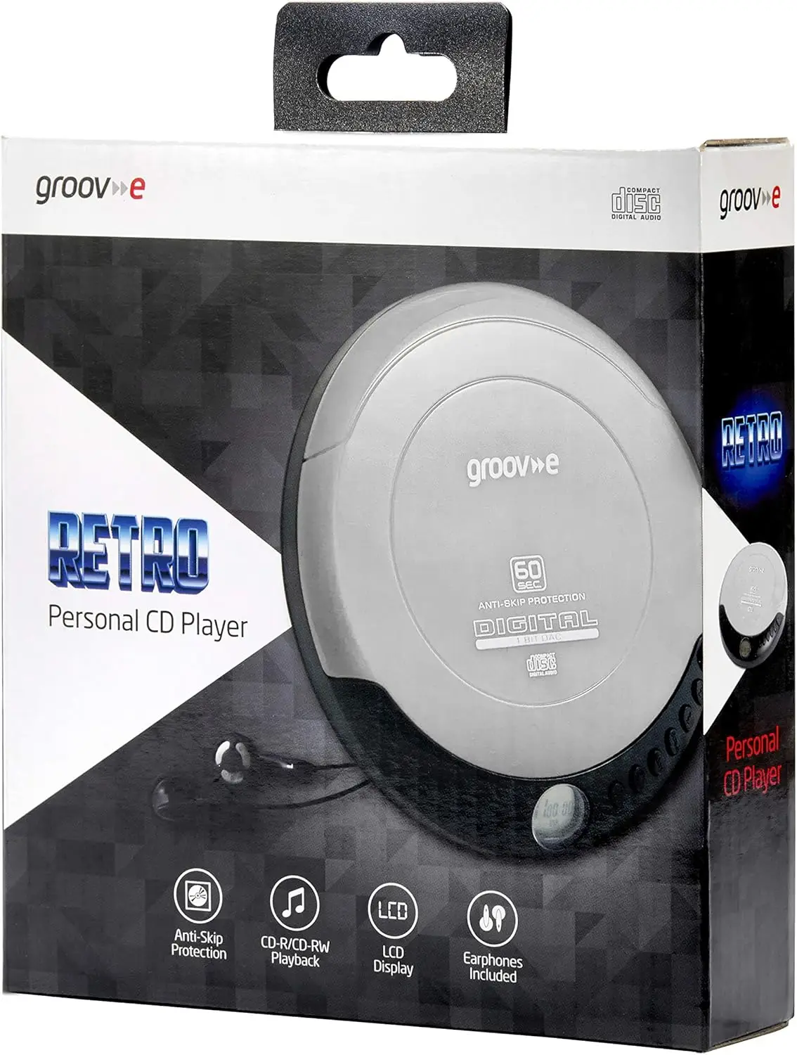 Groov-e Retro Kompaktne Kaasaskantav CD-Pleier- Valge - Pilt 3