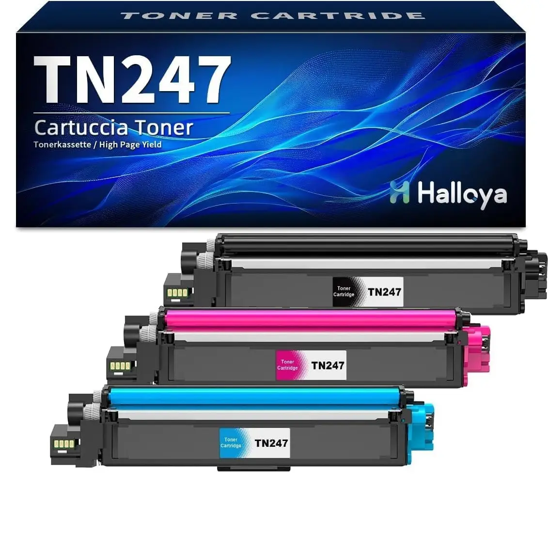 Halloya TN247/TN243 toonerkassettide komplekt (3 tk) Brother'i Printeritele