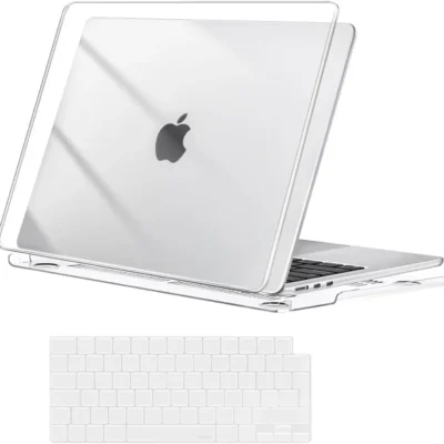 MOSISO kaitseümbris ja klaviatuurikate MacBook Air 13.6″ sülearvutile (M4/M3/M2 A3240/A3113/A2681, läbipaistev)