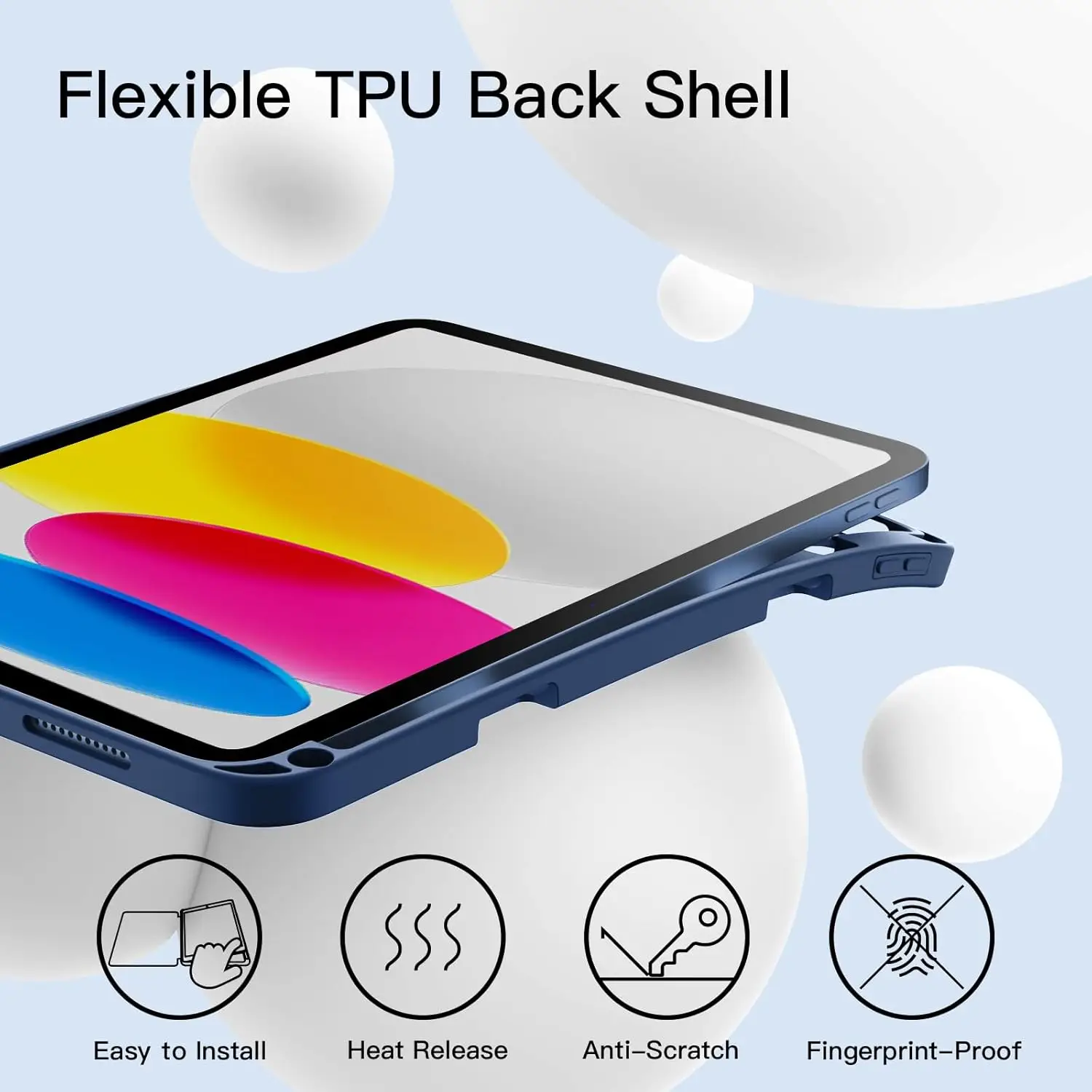 JETech kolmeosaliselt kokkuvolditav kaitseümbris iPad 11. ja 10. põlvkonna (2025/2022) - Tumesinine - Pilt 3