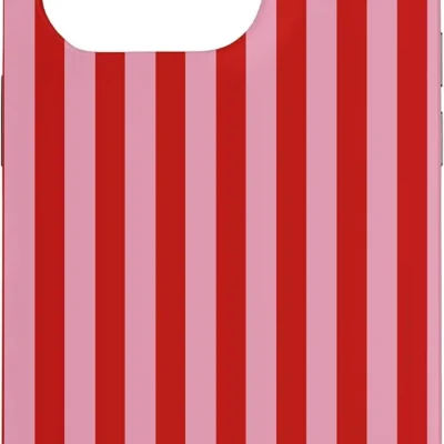 Punane/Roosa Triibuline Plastikust Ümbris Iphone 15 Pro