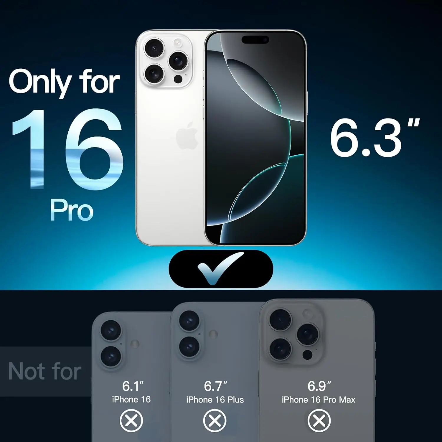JETech privaatsuskaitsega karastatud kaitseklaas iPhone 16 Pro 6,3" telefonile (2 tk pakis) - Pilt 2