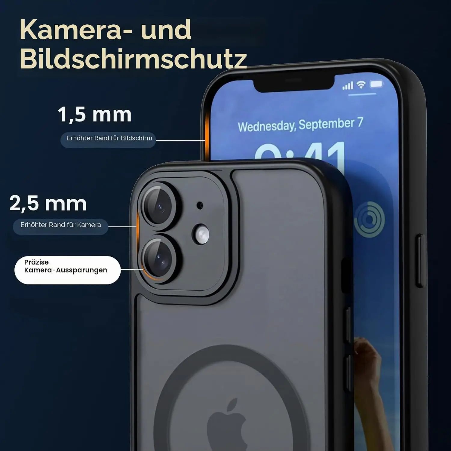 Nupcknn MagSafe ühilduvusega magnetiga kaitseümbris iPhone 12 Mini - Must - Pilt 4