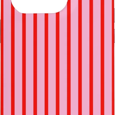 Preppy & Pretty Pinstripes Punane/Roosa Triibuline Kaitseümbris Iphone 15 Pro