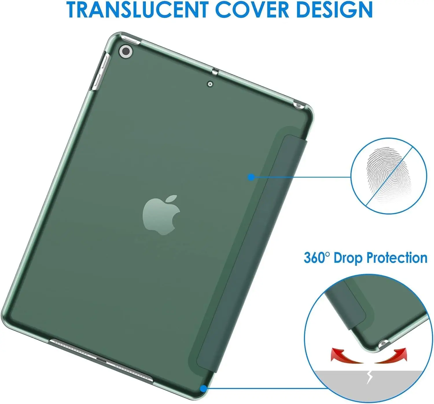 Digital Vanguard nutikas magnetiline kaitseümbris iPad 10,2" (9., 8. ja 7. Gen) - Roheline - Pilt 3