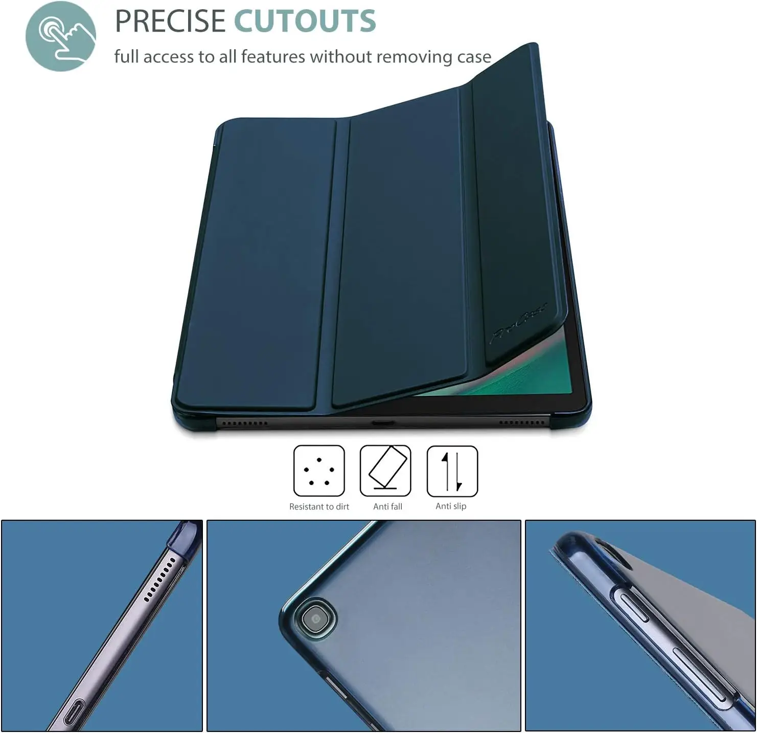 ProCase õhuke kaitseümbris Samsung Galaxy Tab A 10,1" 2019 jaoks - Sinine - Pilt 3