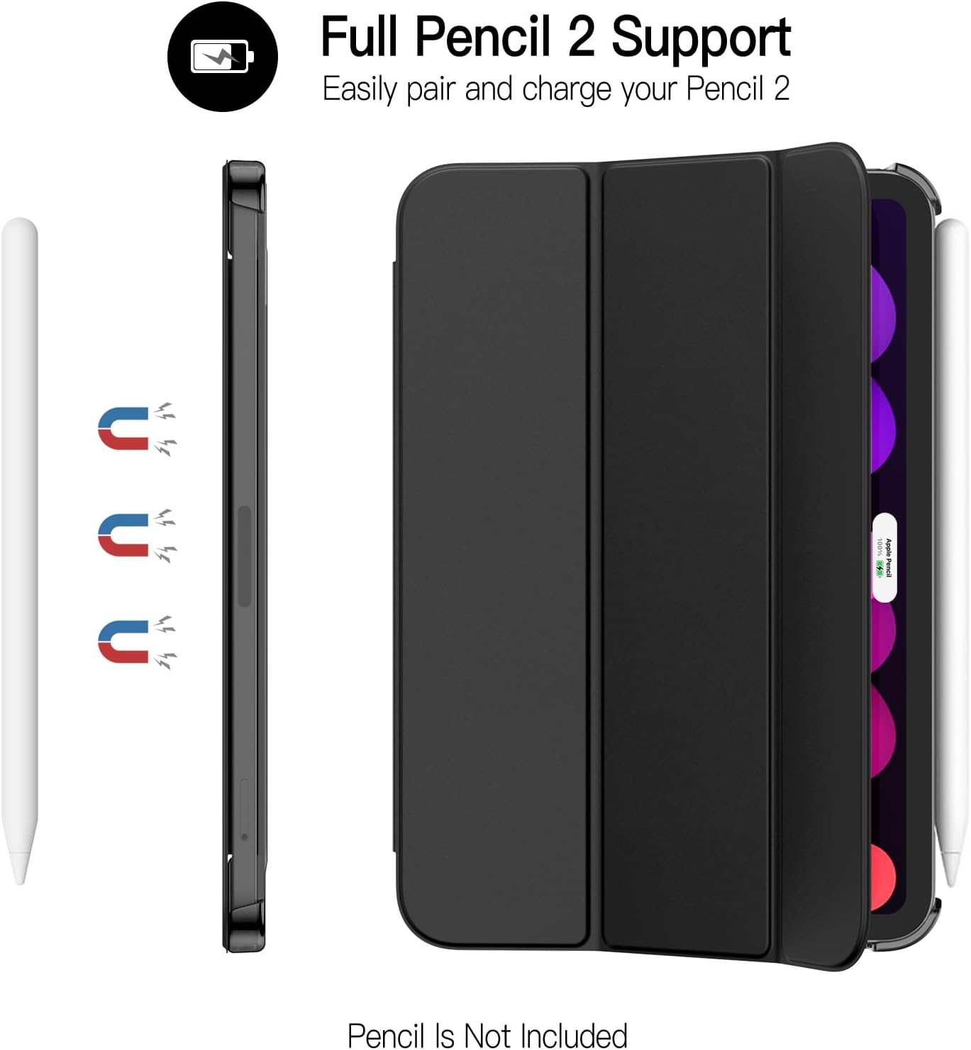 JETech Kaitseümbris iPad Mini 7 A17 Pro 2024 ja iPad Mini 6 2021- Must - Pilt 3