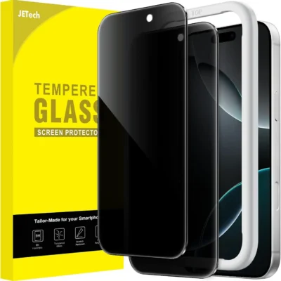 JETech privaatsuskaitsega karastatud kaitseklaas iPhone 16 Pro 6,3″ telefonile (2 tk pakis)