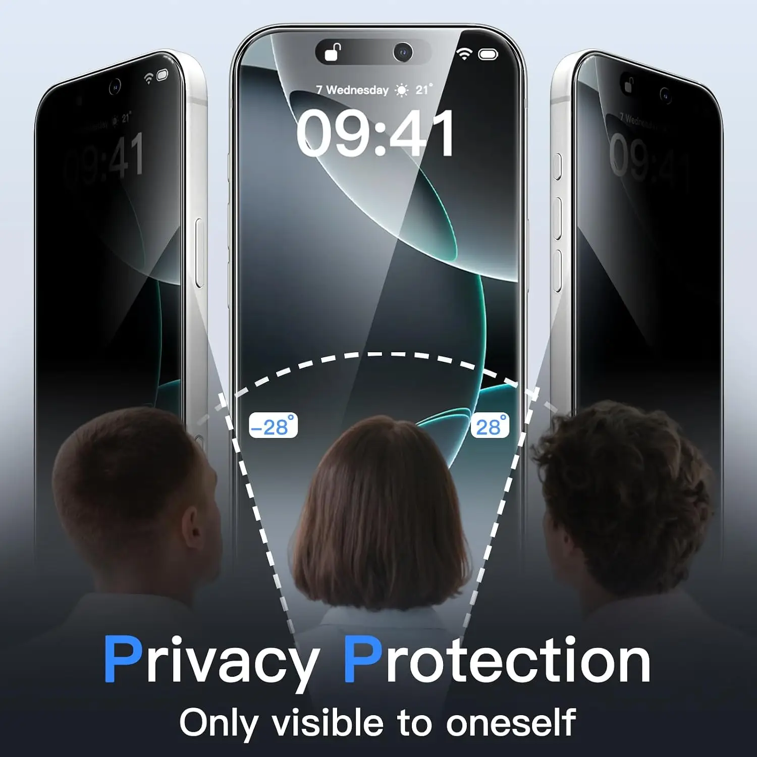 JETech privaatsuskaitsega karastatud kaitseklaas iPhone 16 Pro 6,3" telefonile (2 tk pakis) - Pilt 3