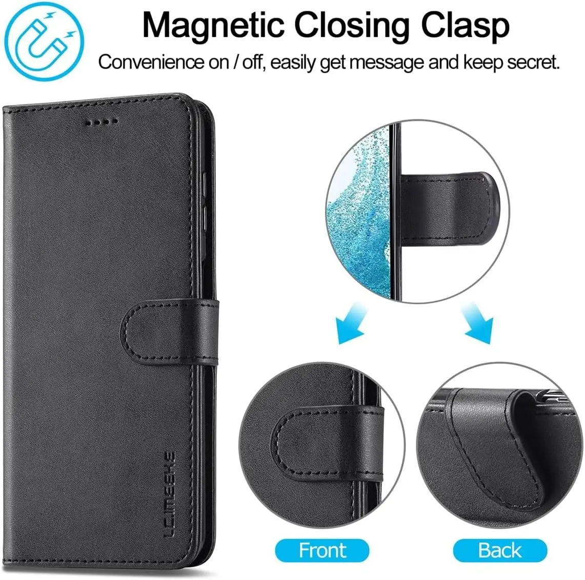 Waurz Nahast Telefoniümbris Samsung A34 5G- Must - Pilt 2