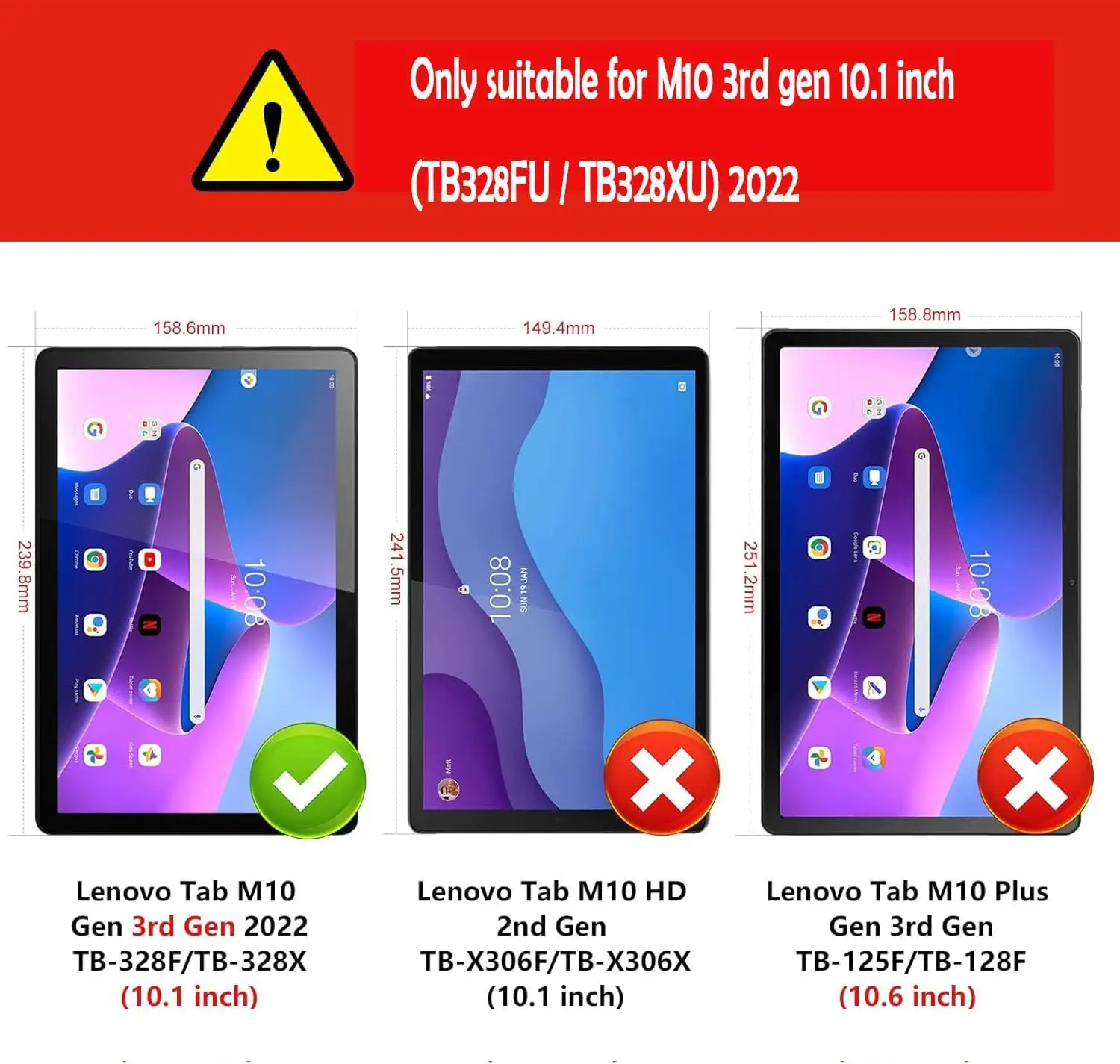 Bighan õhuke kaitseümbris Lenovo Tab M10 3rd Gen 10.1" TB-328F/TB-328X- Tumesinine - Pilt 2
