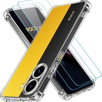 Ivoler Kaitseümbris+ Kaitseklaasid (2tk) Poco X7 PRO- Läbipaistev