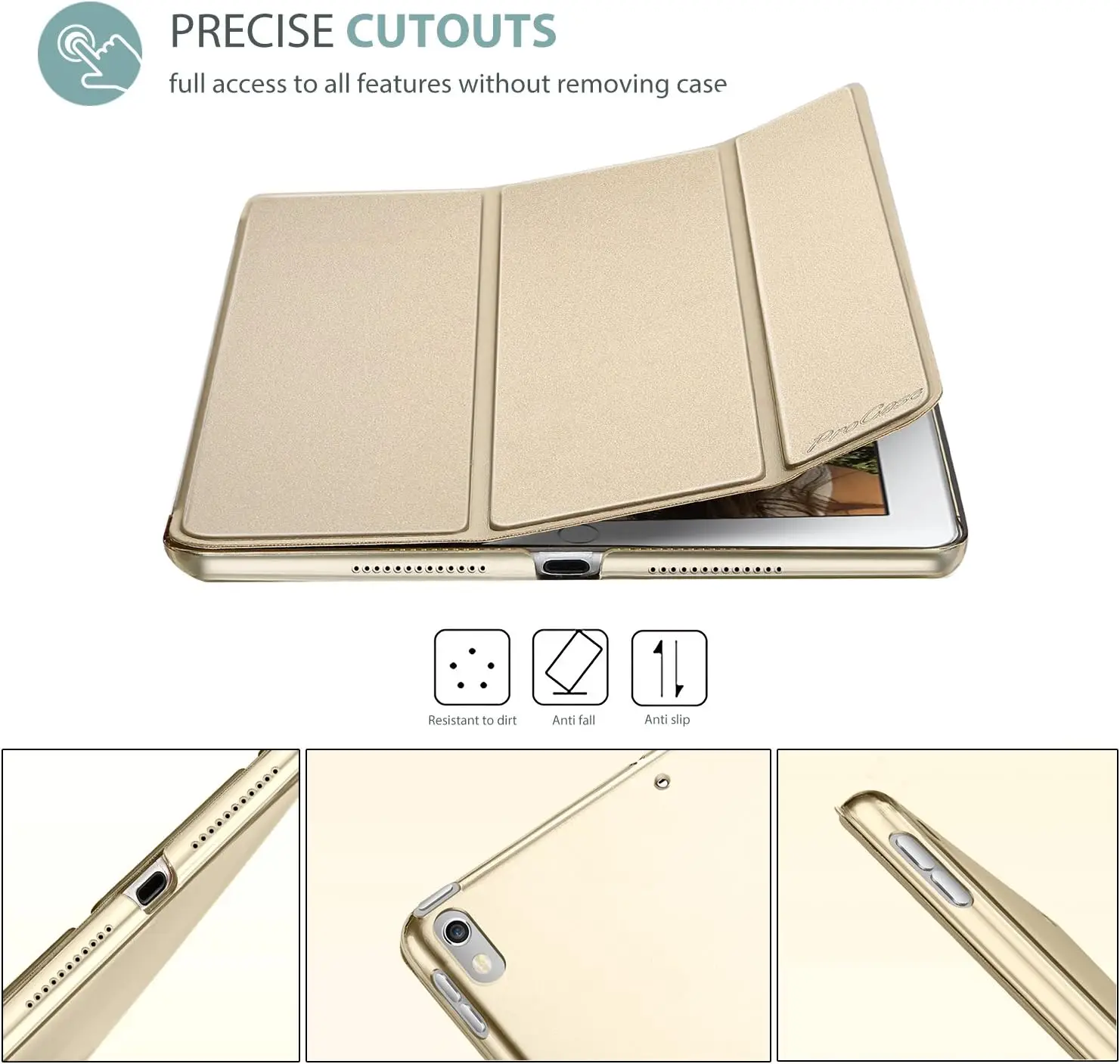 ProCase õhuke kaitseümbris iPad Air 3 10,5" (2019) ja iPad Pro 10,5" (2017) - Kuldne - Pilt 3