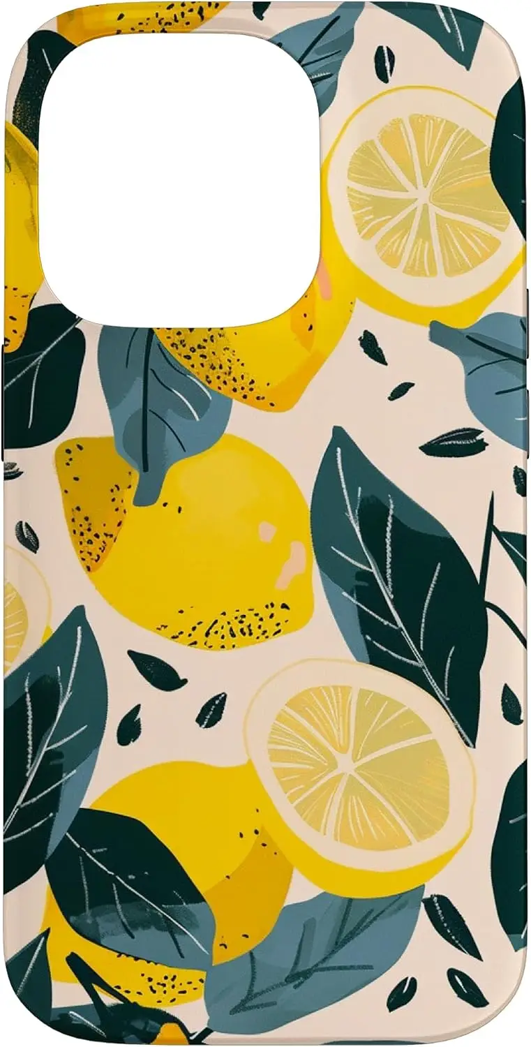 Amazon Merch vintage-stiilis sidrunipuuvilja kunsti mustriga kaitseümbris iPhone 14 Pro