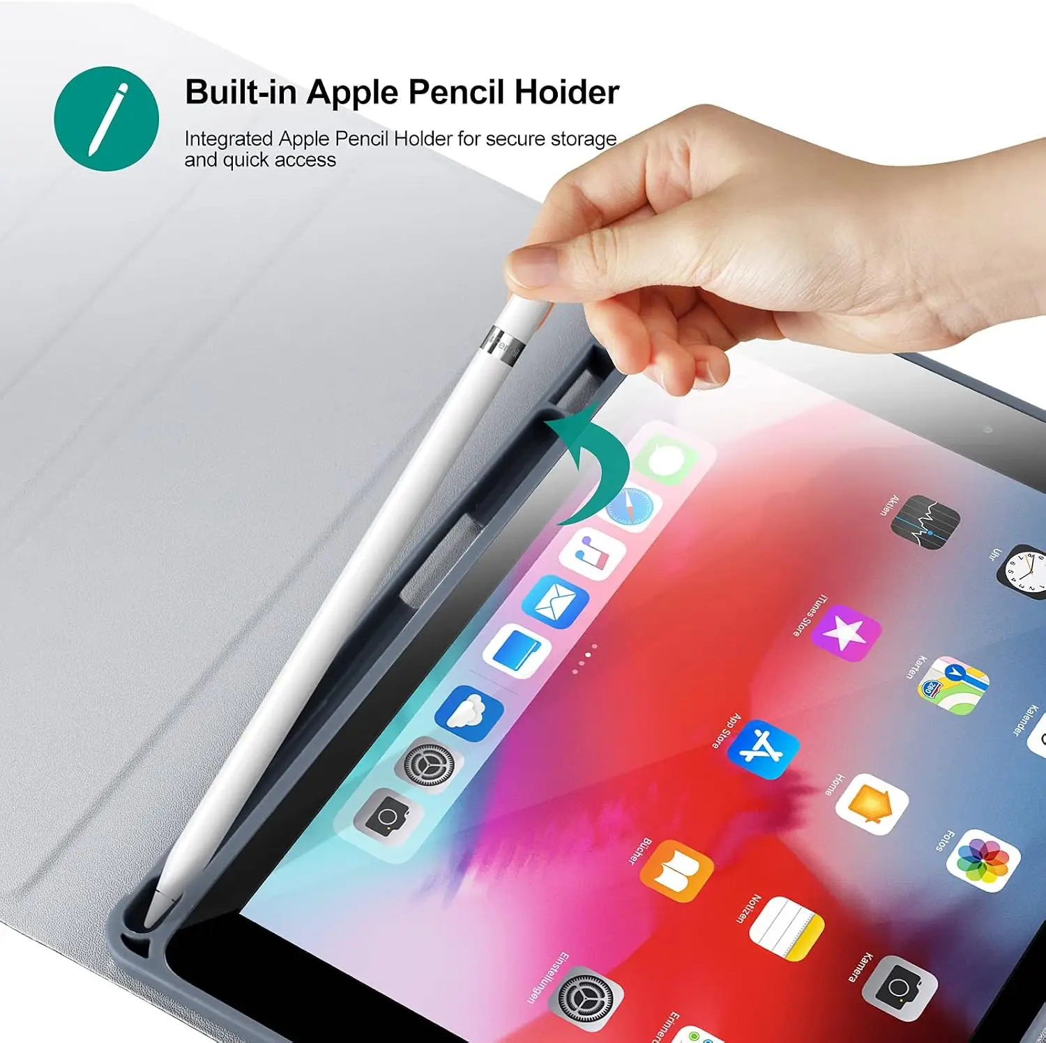 Qoosea hispaania klaviatuuriga kaitseümbris iPad 10,2"/Pro 10,5"/Air 3 - Pilt 4
