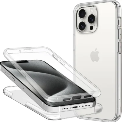 ZYIMOU 360° läbipaistev silikoonist kaitseümbris iPhone 15 Pro Max