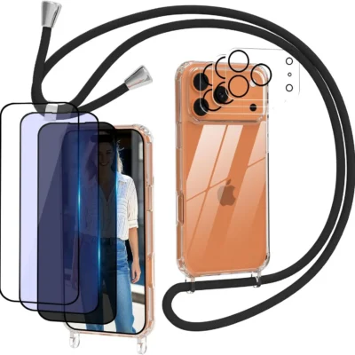 Dniodio Kaitseklaasid+Kaamerakaitsed+ Paelaga Ümbrois Iphone 17 Pro- Läbipaistev