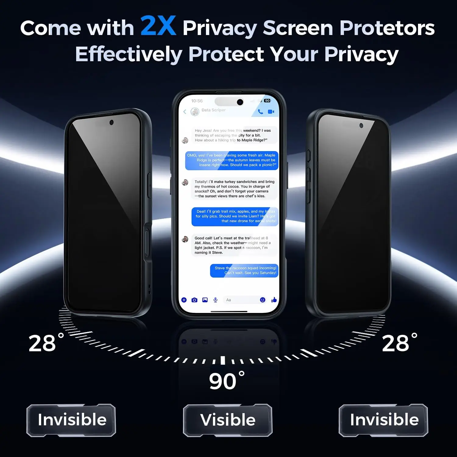 Qasyfanc ümbris+2tk kaitseklaas iPhone 16- Must - Pilt 2
