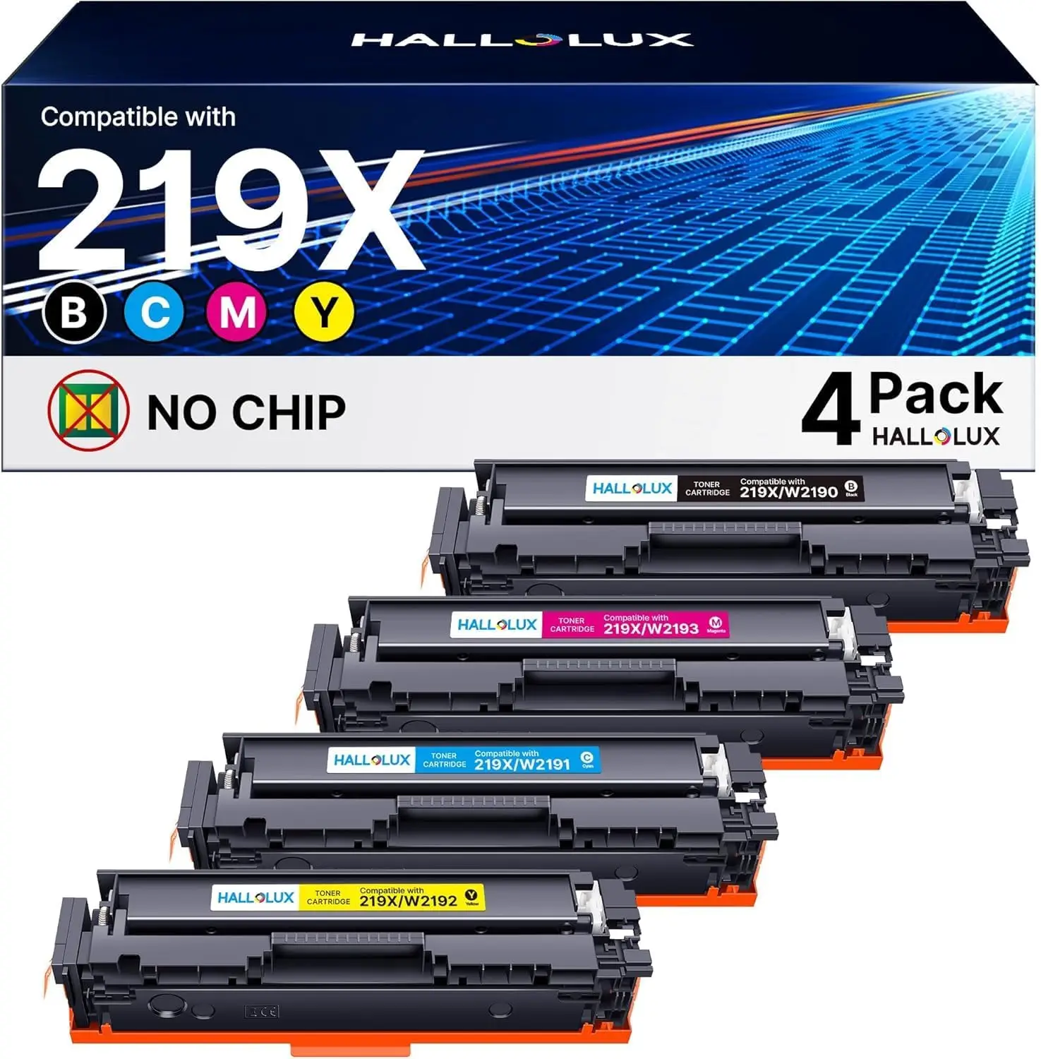 HALLOLUX 219X toonerikomplekt (ühildub HP 219X / 219A mudelitega)