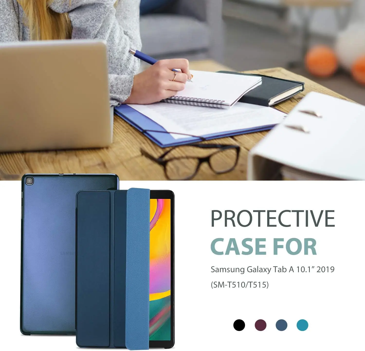 ProCase õhuke kaitseümbris Samsung Galaxy Tab A 10,1" 2019 jaoks - Sinine - Pilt 7
