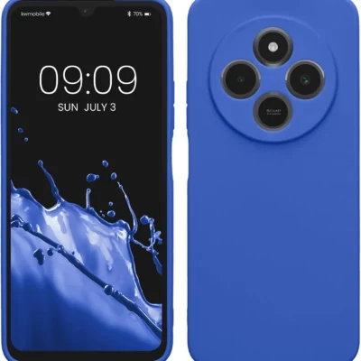 kwmobile matjas kummist TPU kaitseümbris Xiaomi Redmi 14C / Poco C75 nutitelefonile – Baltisinine