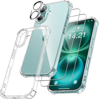 FLLAO 4-ühes läbipaistev kaitsekomplekt iPhone 16 Plus (6,7″)