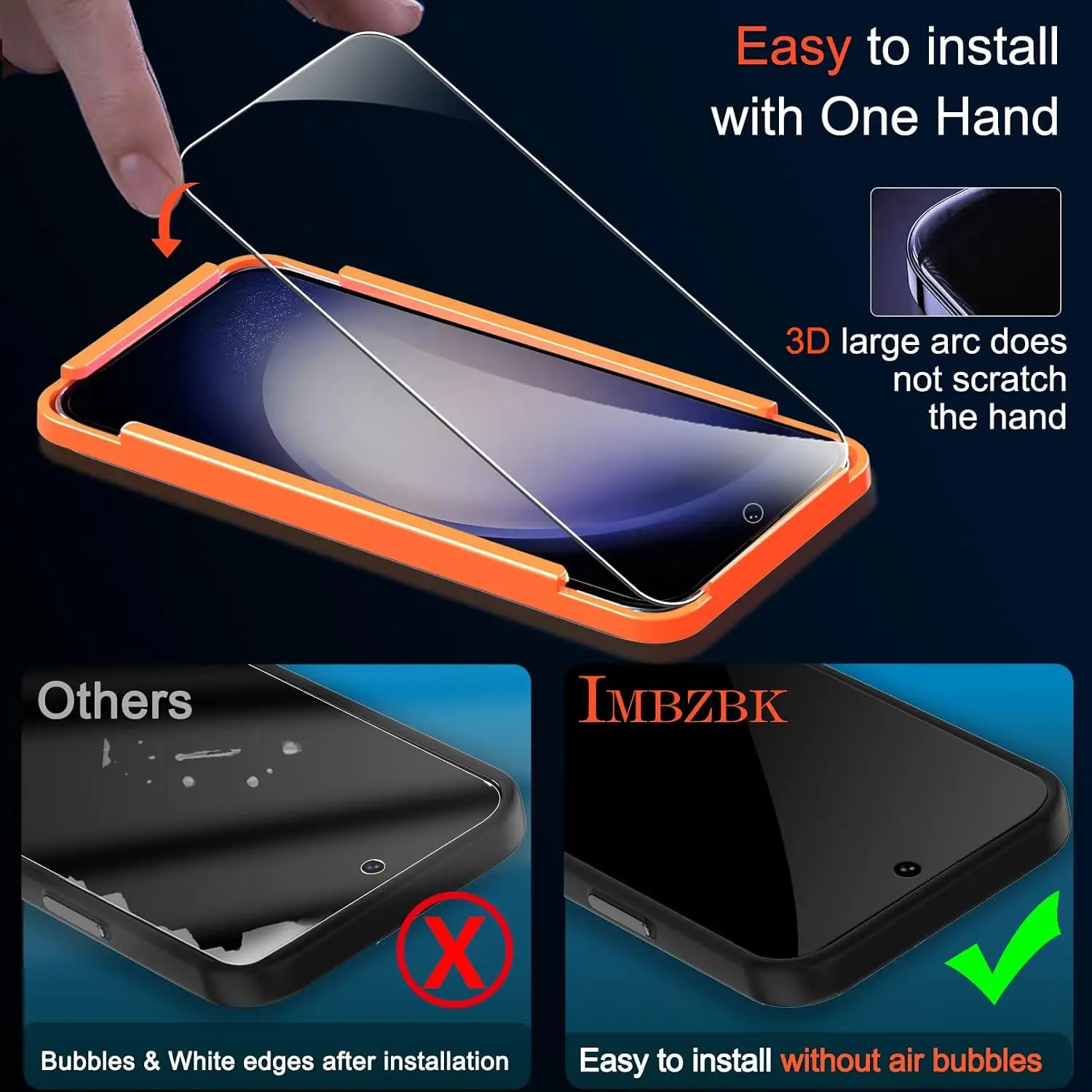 IMBZBK kaitsekomplekt Samsung Galaxy S23 telefonile (3x kaitseklaasi + 4x kaamera kaitset) - Pilt 7