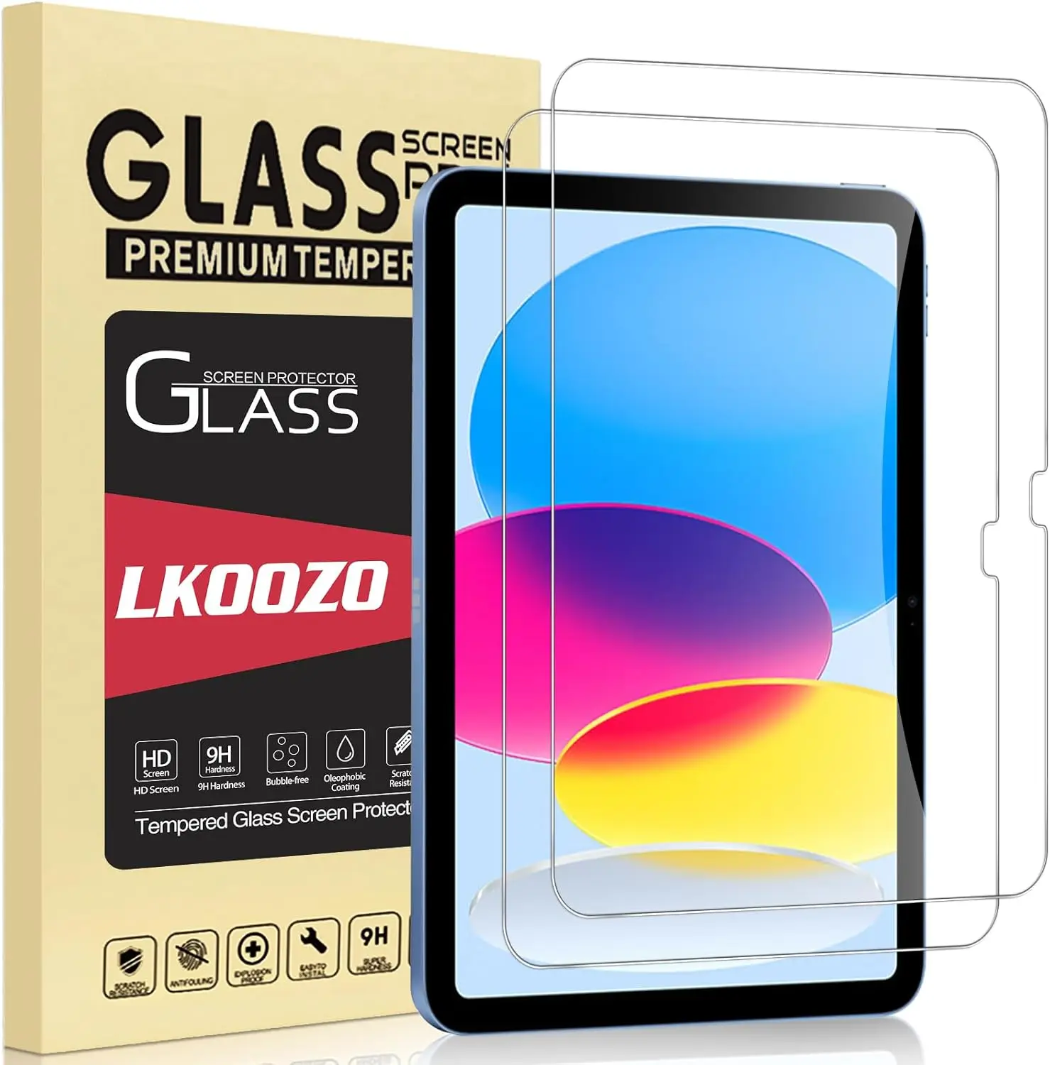 LKOOZO ekraanikaitseklaas iPad A16 11. Gen (11", 2025) ja 10. Gen (10.9", 2022) tahvelarvutitele