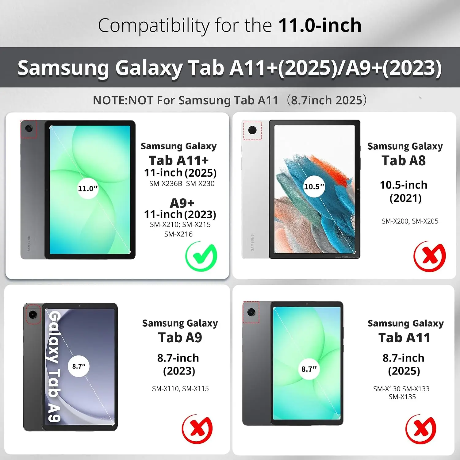 CACOE kaitseümbris koos karastatud klaasiga Samsung Galaxy Tab A11+ / A9+ 11" tahvelarvutile - Pilt 2