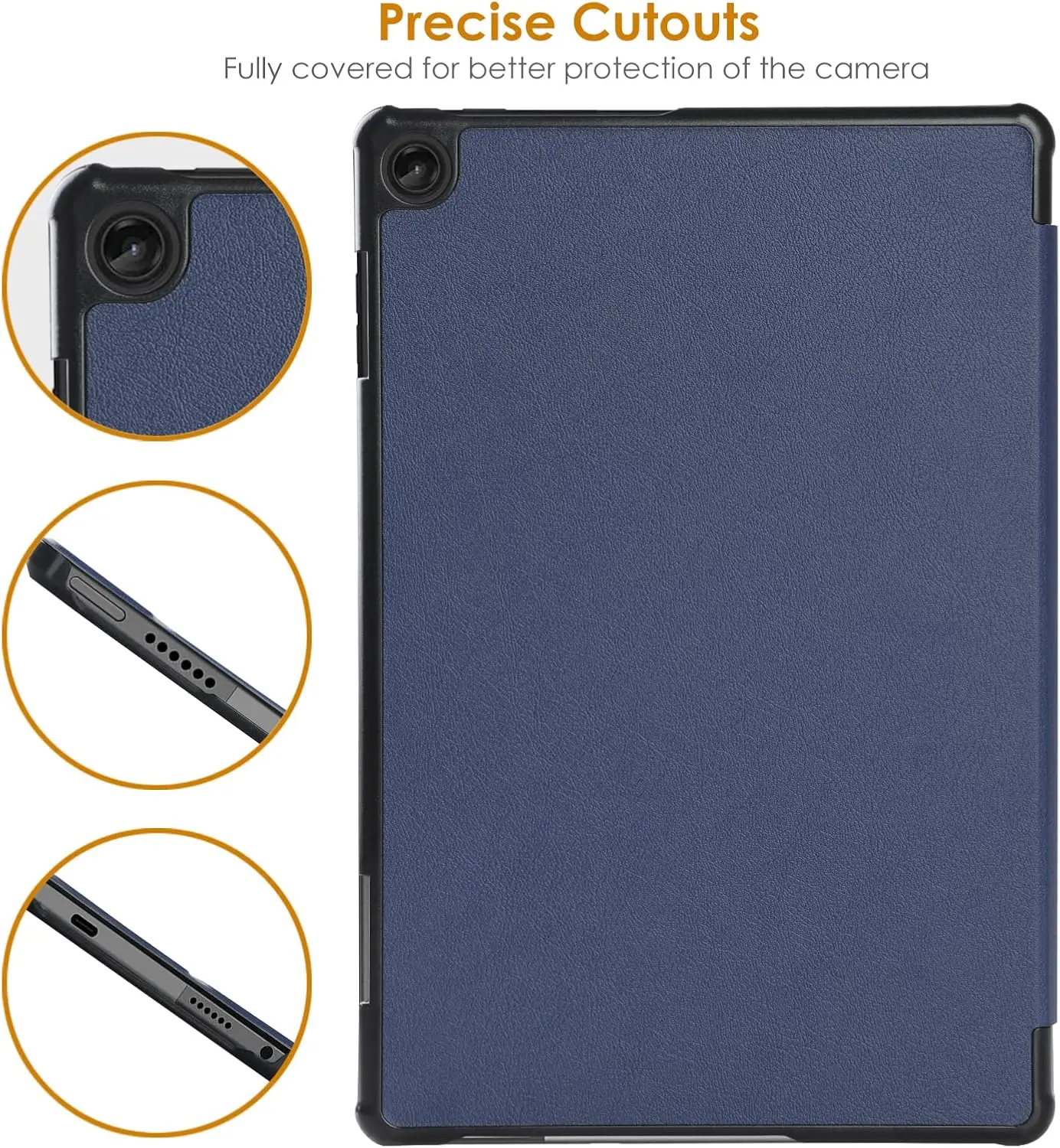 WD&CD õhuke kunstnahast kaitseümbris Lenovo Tab M10 jaoks - Sinine - Pilt 3