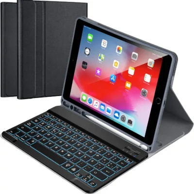 Qoosea hispaania klaviatuuriga kaitseümbris iPad 10,2″/Pro 10,5″/Air 3