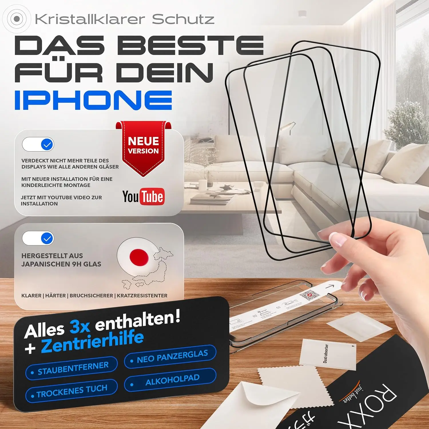 ROXX NEO 9H 3D karastatud kaitseklaas iPhone 16 Pro Max - Pilt 3