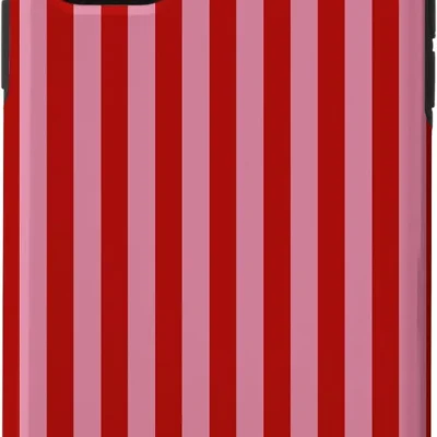 Kaitseümbris iPhone 11 mudelile (punased, roosad, lillad ja violetsed triibud)