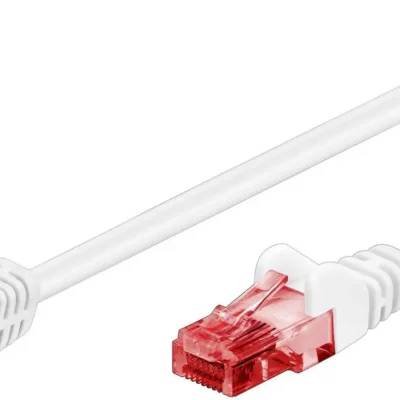 Goobay 51522 CAT 6 võrgukaabel (90° nurgaga pistik,1 m, valge)