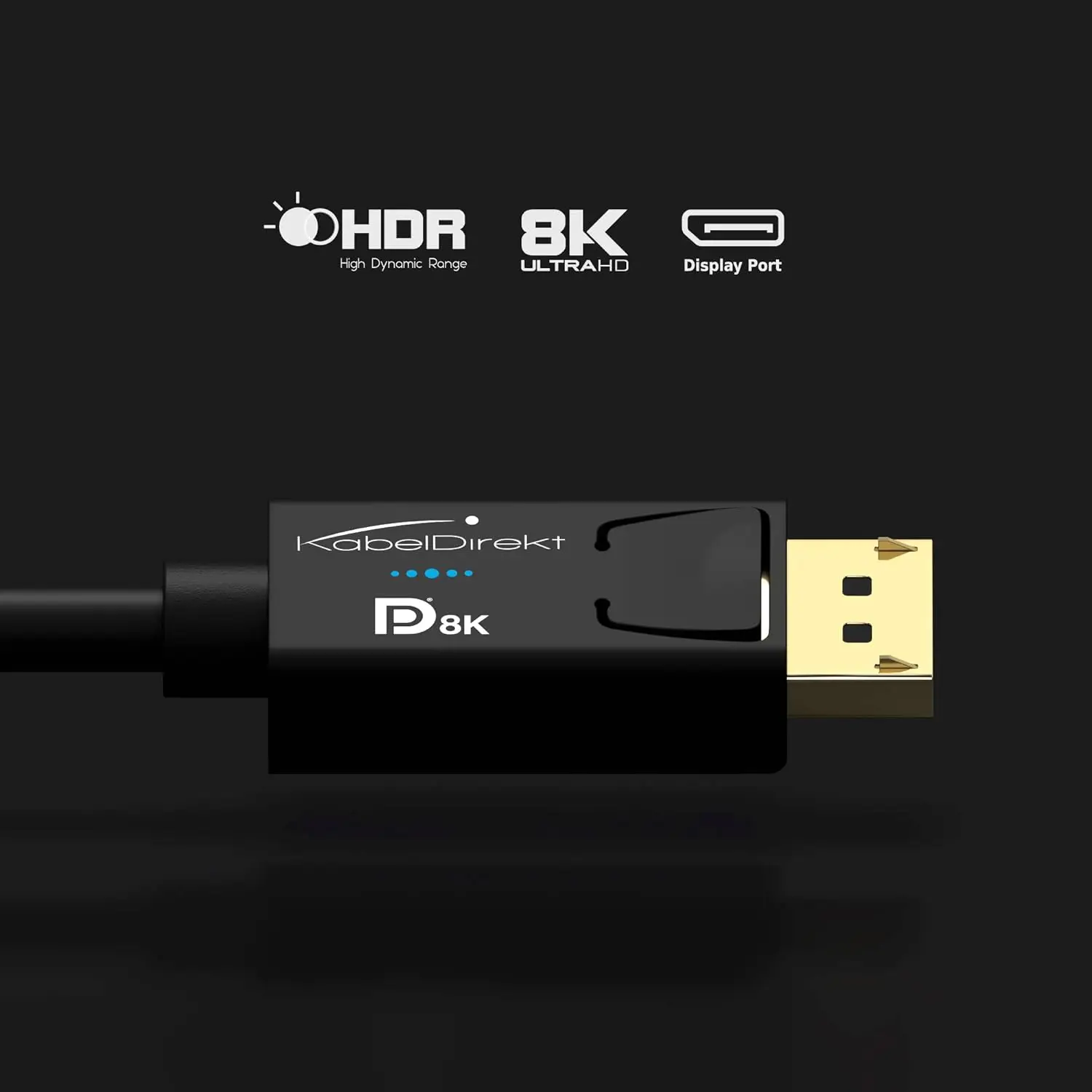 KabelDirekt 8K DisplayPort -> DP kaabel (2m, DP 1.4, 8K@60Hz / 4K@120Hz) - Pilt 6