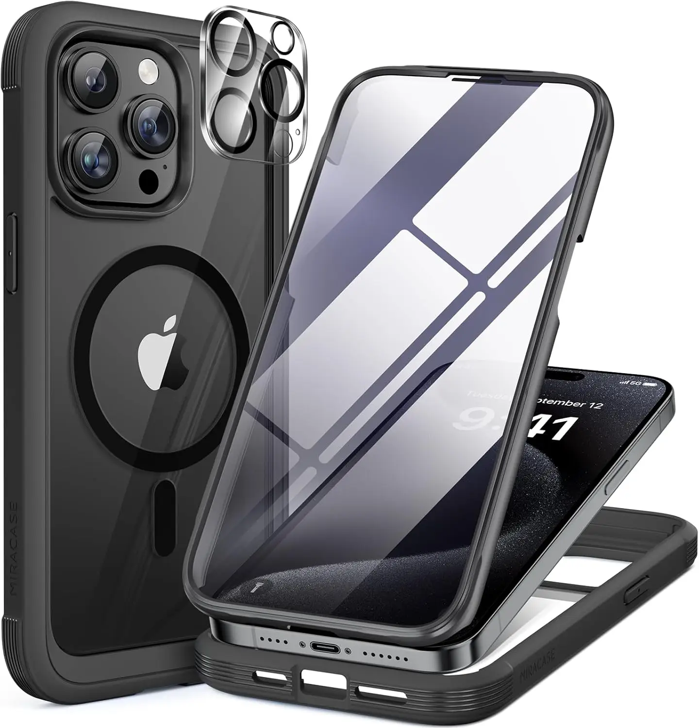 Miracase 360° Ümbris iPhone 15 Pro Telefonile