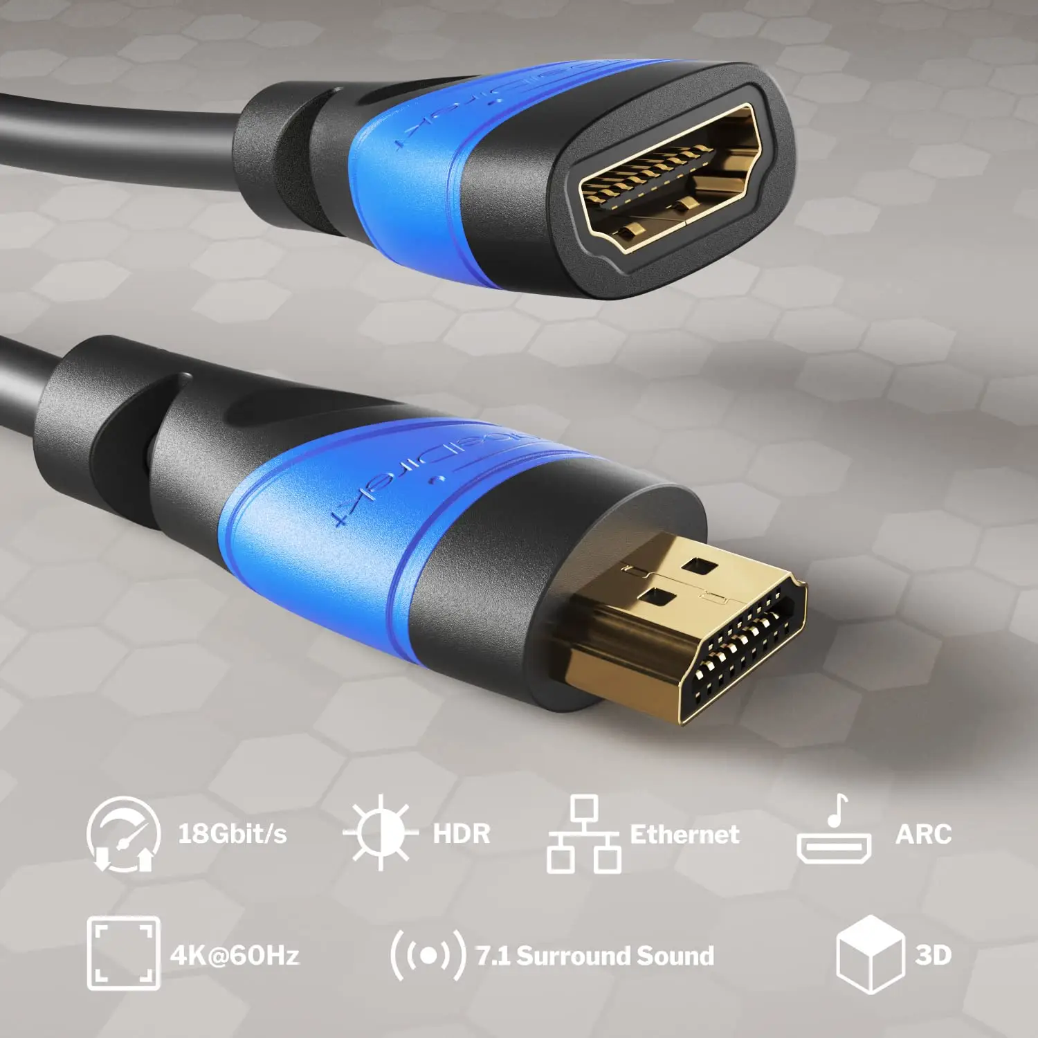 KabelDirekt HDMI pikenduskaabel (1 m, 4K@60Hz Ultra HD) - Pilt 2