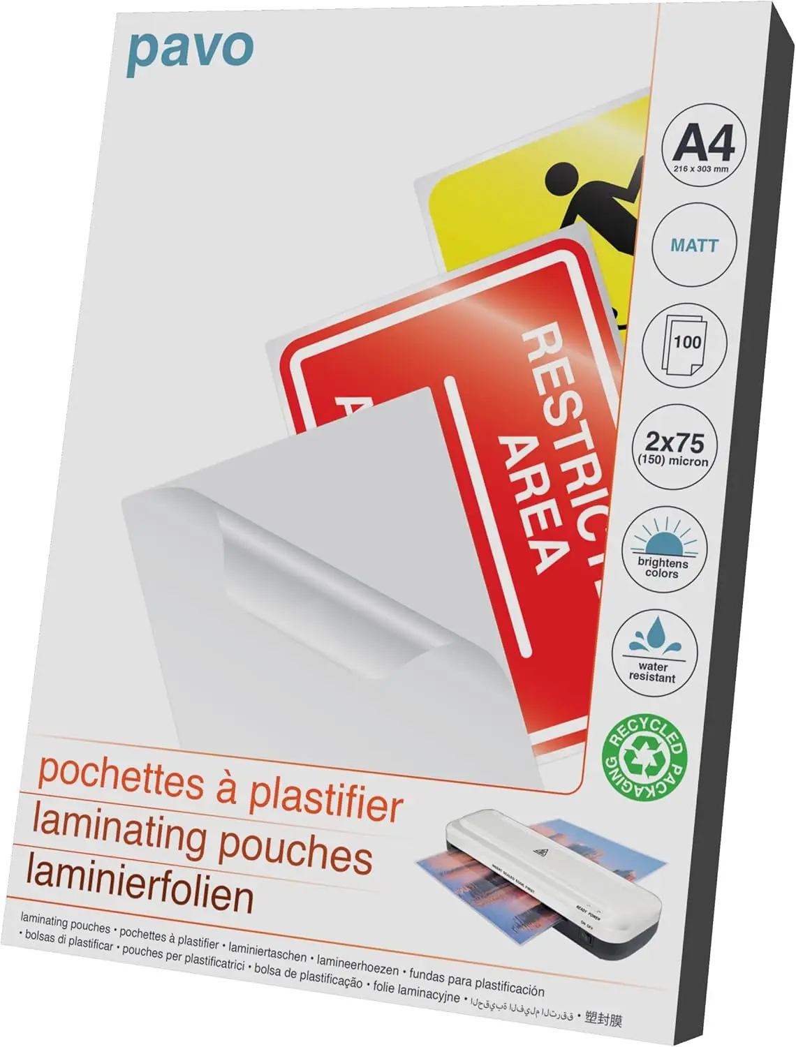 PAVO Lamineerimiskiled A4 2x75 Mikronit