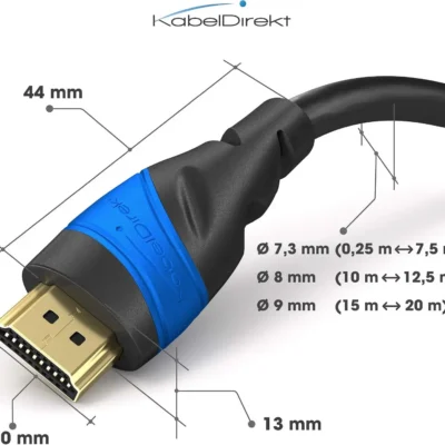 KabelDirekt 4K & 8K HDMI kaabel (0,25 m, 2 tk pakis, 4K@120Hz / 8K@60Hz)