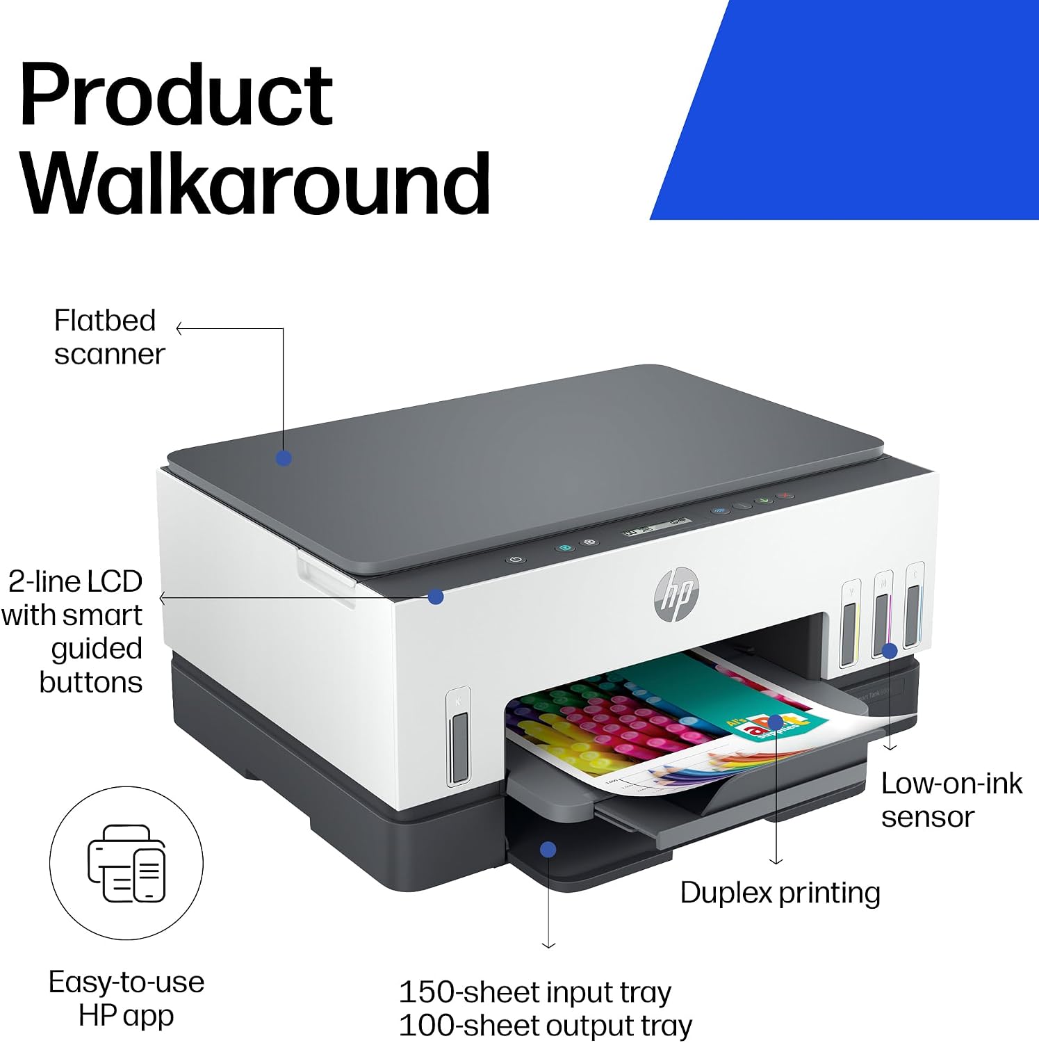 HP Smart Tank 6005 (2H1W1A) A4 multifunktsionaalne printer- Valge - Pilt 3