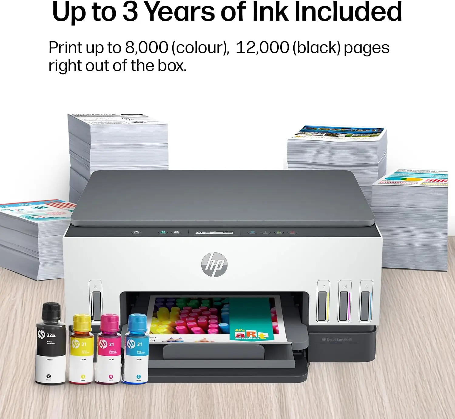 HP Smart Tank 6005 (2H1W1A) A4 multifunktsionaalne printer- Valge - Pilt 2