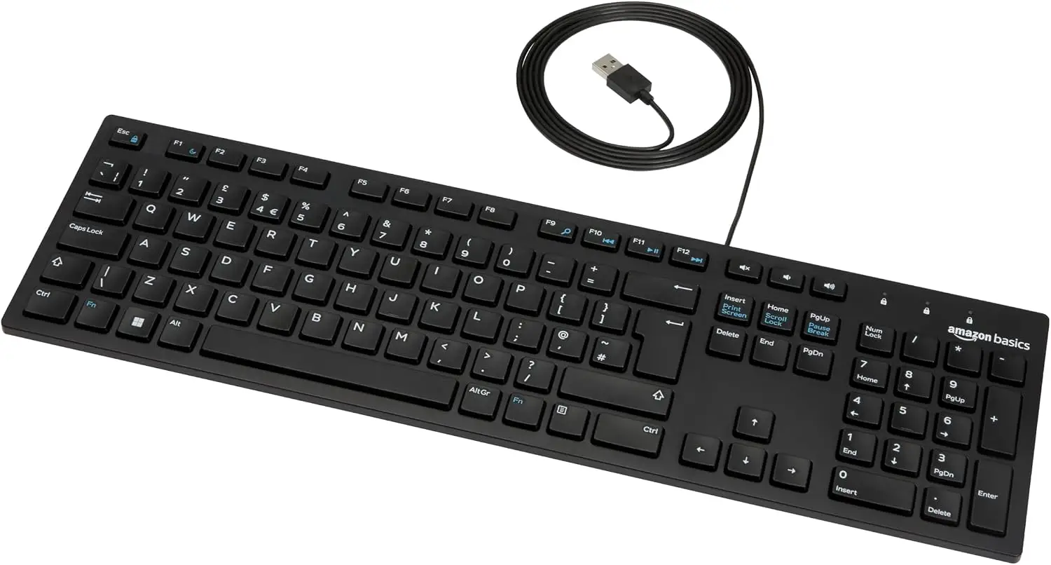 Amazon Basics Madala Profiiliga Klaviatuur QWERTY